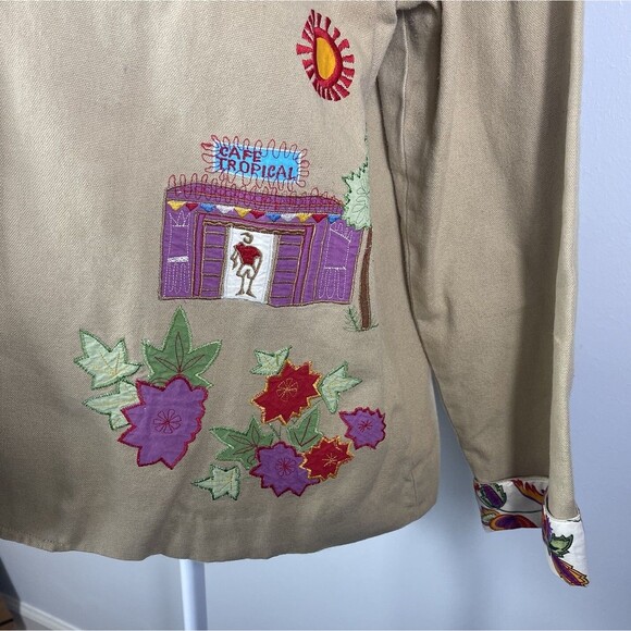 Hearts of Palm Women’s Jacket Blazer 14 Embroidered Cottagecore Novelty Artsy - Picture 3 of 15